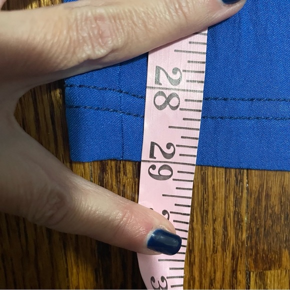 Four Stretch Royal Blue Scrub Bottoms Pants Size Large Petite - Picture 8 of 9